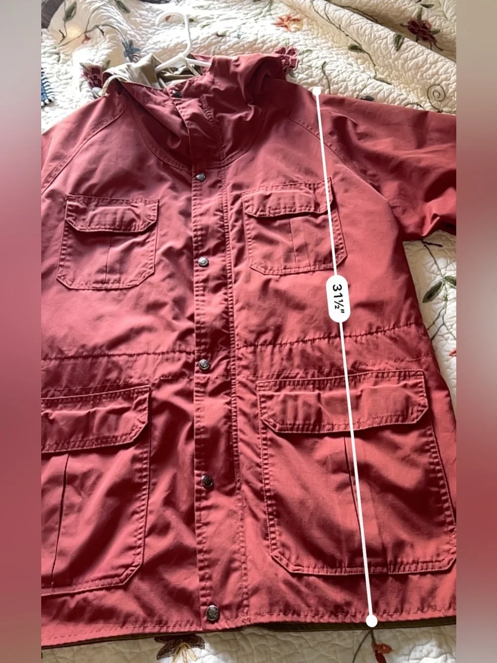 REI Natural Comfort Mountain Parka Hood Mens Size L Burnt Red/ Orange Vintage